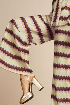 Border Palazzo Pants Carmine
