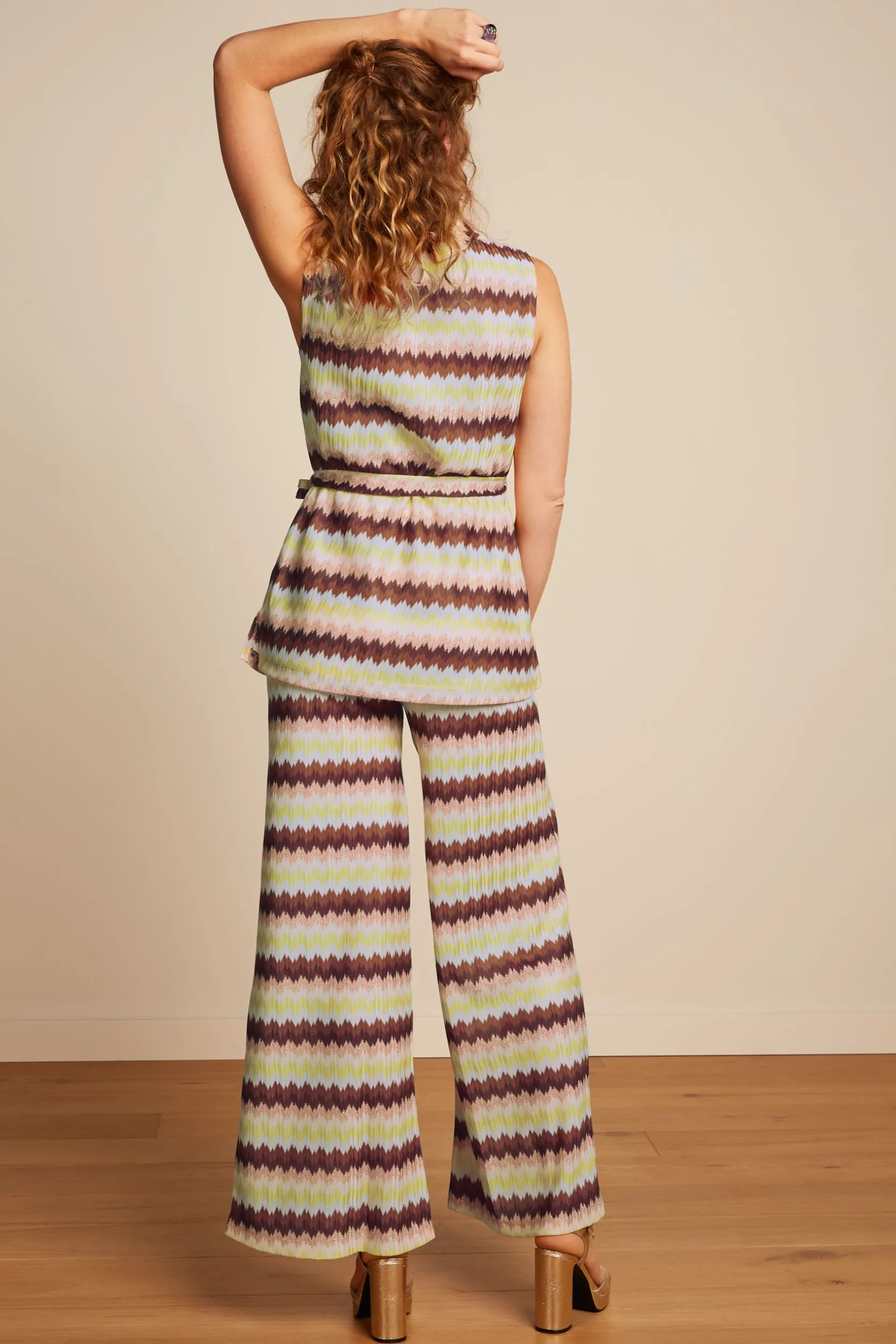 Border Palazzo Pants Carmine