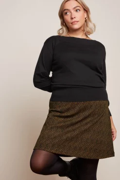 Border Skirt Ruby Jacquard