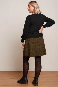 Border Skirt Ruby Jacquard
