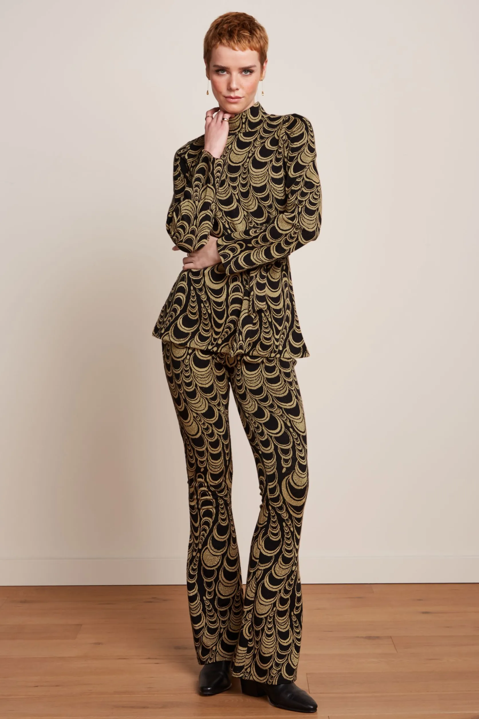 Flared Pants Bobbin Jacquard