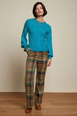 Marcie Pants Feathers Check