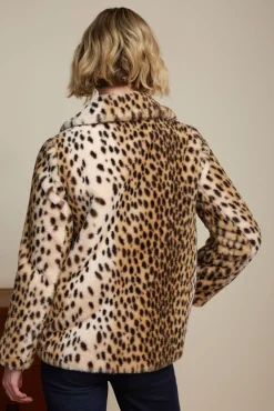 Patti Coat Midi Cheetah Fur