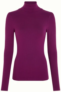 Rollneck Top Uni Rib
