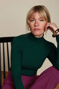 Rollneck Top Uni Rib