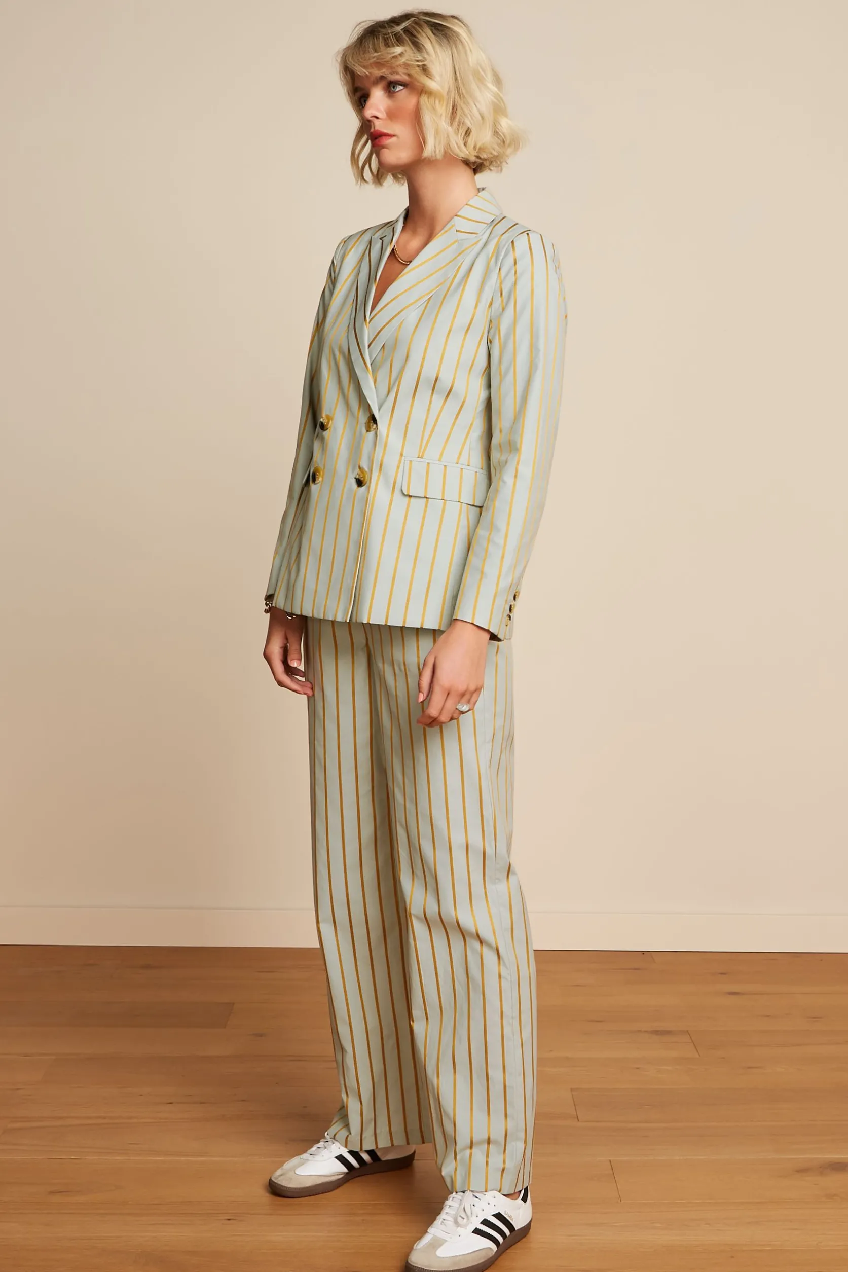 Tina Blazer Ash Stripe
